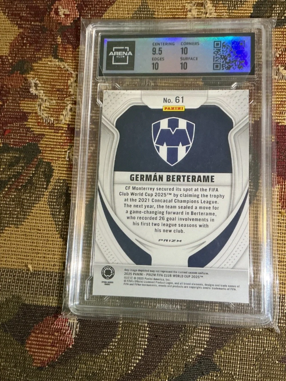 2025 Panini Prizm FIFA Club World Cup Germán Berterame #61 Seismic Arena 10